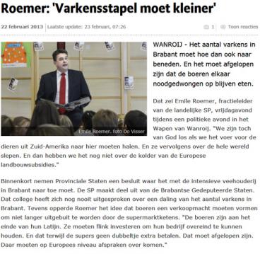 Roemer: 'Veestapel moet kleiner'